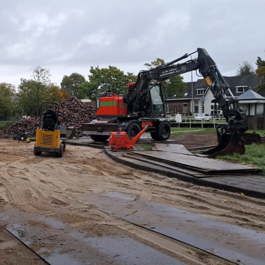 verwijdering asfalt en plaatsing rijplaten handelskade gorinchem